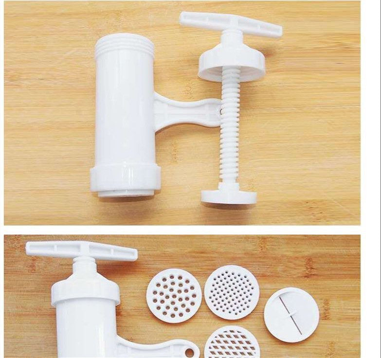 Manual Pasta Maker Machine – Crank Noodle Press with 5 Molds