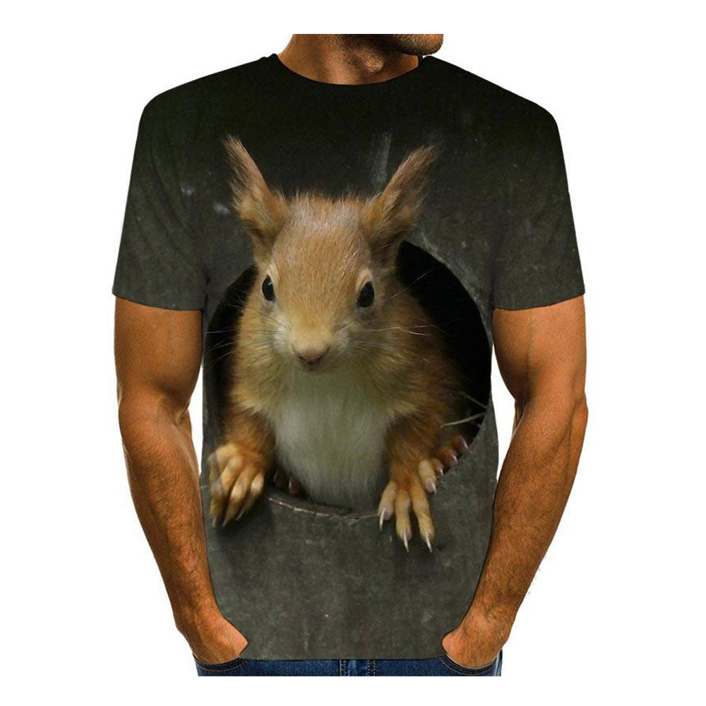 T-shirt 3D Printing Animal Print T-shirt Cute Top