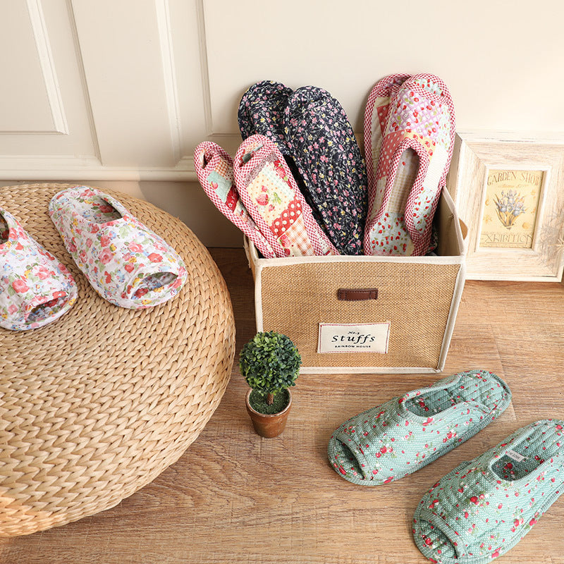 Pastoral Fabric Home Cotton Slippers