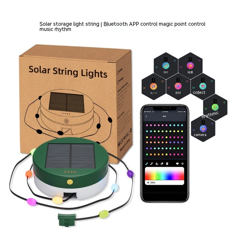 Solar Camping Waterproof LED String Lights Outdoor Tent Decoration