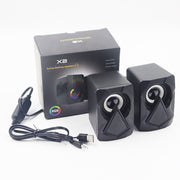Multimedia Desktop Computer Audio Household Desk Mini RGB Colorful Wired Extra Bass