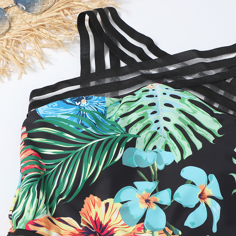 Women’s Floral One-Piece Swimsuit – Sexy Padded Swimwear