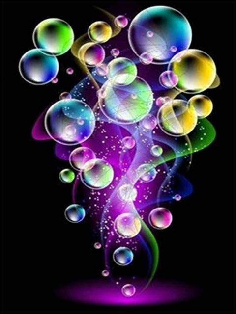Colorful Bubble Diamond Round Wall Art Living Room Decorative Painting