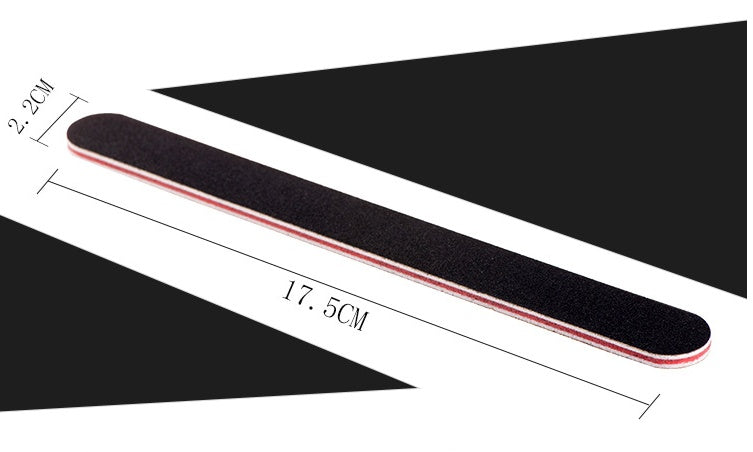 Double-Sided Nail Polishing Strip – Black & Red Heart Nail Buffer Tool