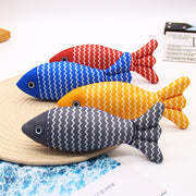 Soft Durable Burlap Catnip Fish Toy with Crinkle Sound for Interactive Indoor Play