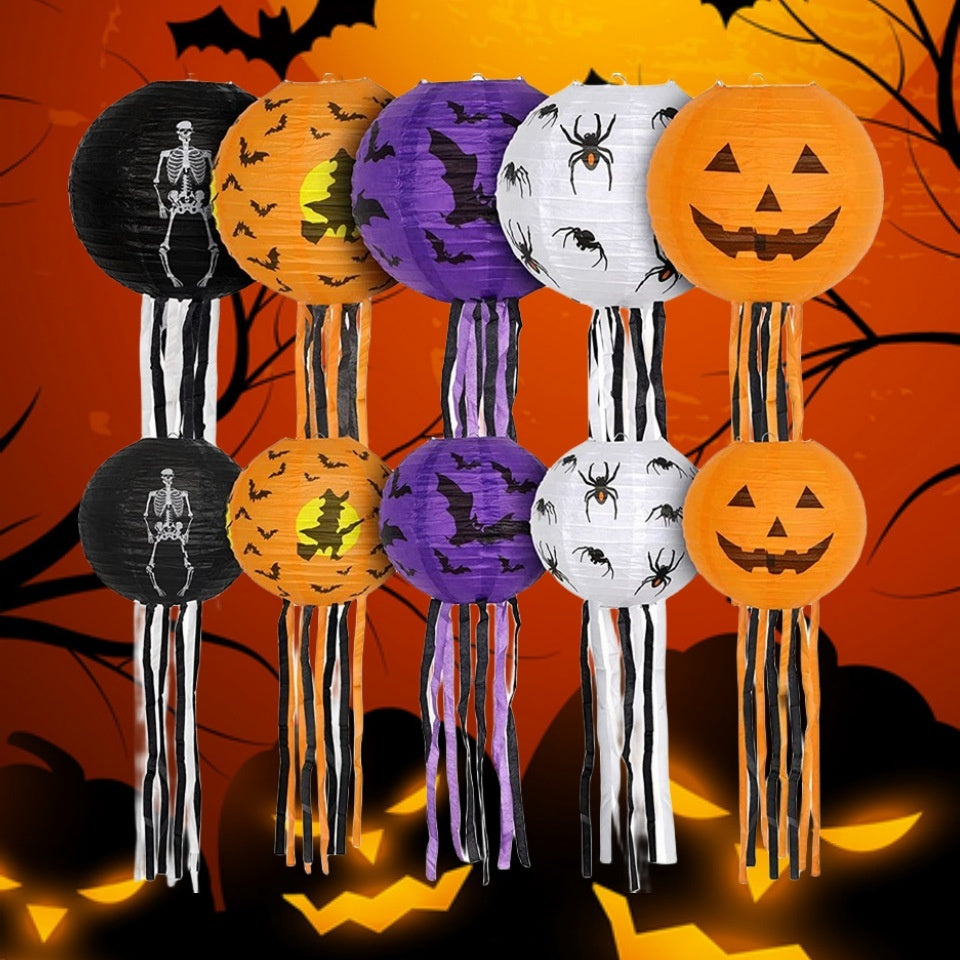 Halloween Pumpkin Hanging Lantern – Store and Mall Decoration Pendant for Ghost Festival and Party Displays