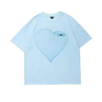 Love Short-sleeved T-shirt Women Early Spring New Design Sense Couple Half-sleeved