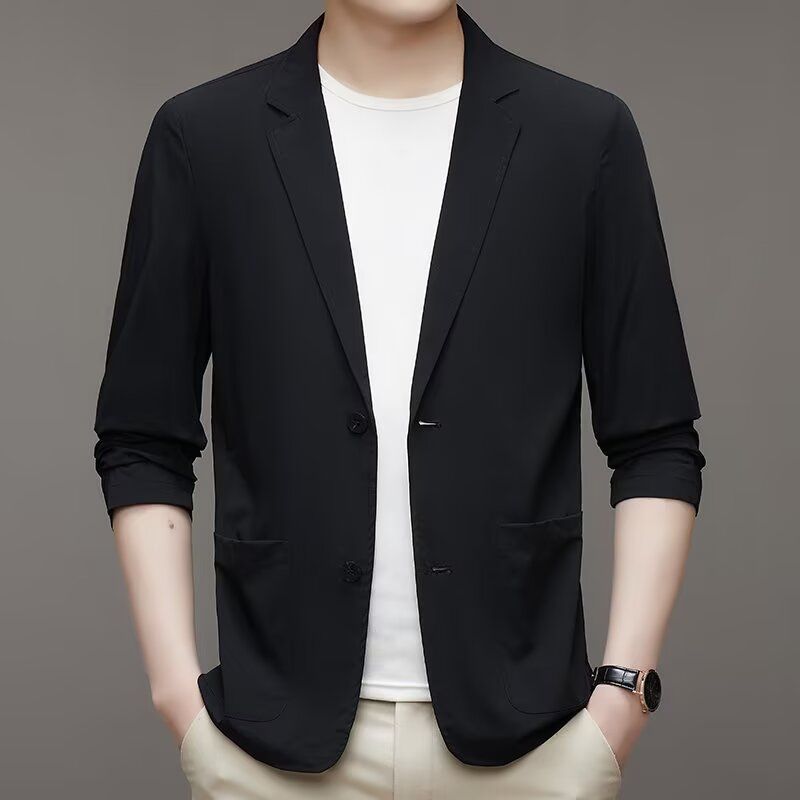 Ice Silk Men's Lightweight Casual Stretch Suit