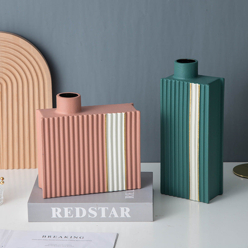 New Nordic Morandi Ceramic Vase Art Ornament