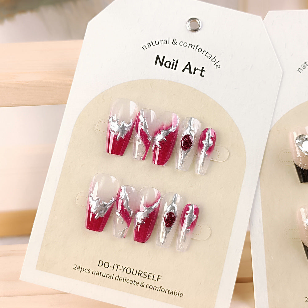 Hand Worn Nail Piece In China-Chic Red In The Year Of The Snake