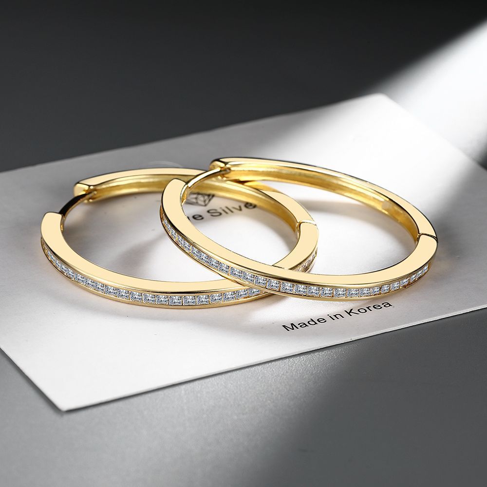 Circle Classic Minimalist Ear Clip Inlaid Zircon European And American Style