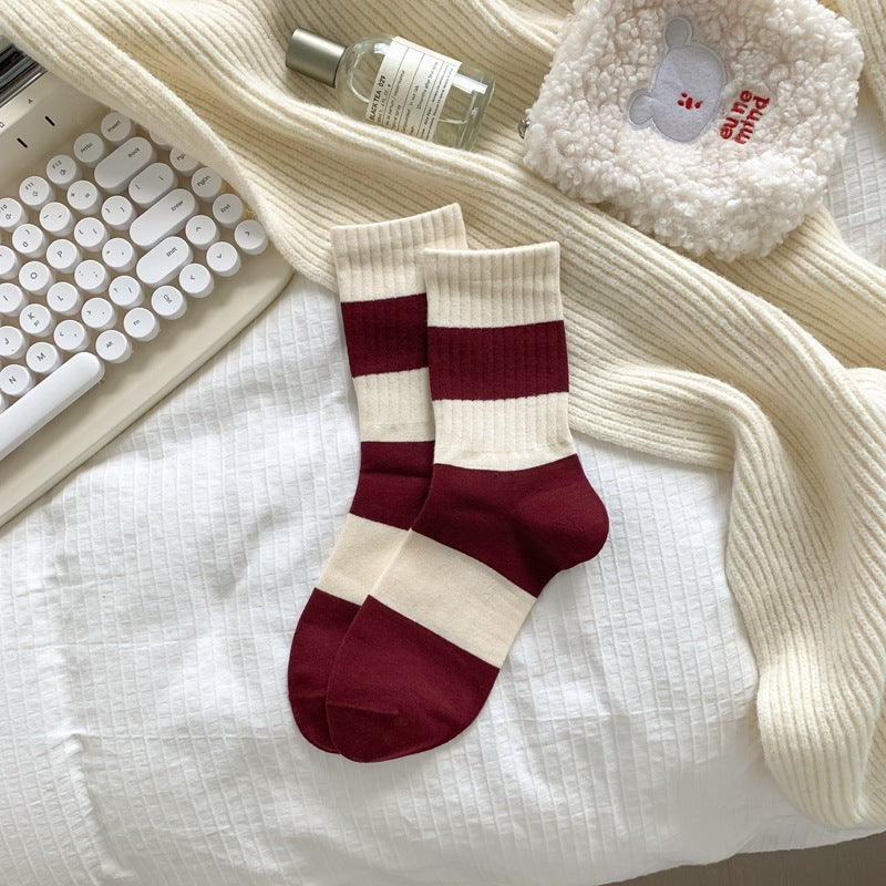Korean Style Good-looking Sweat-absorbent Angola Red Socks