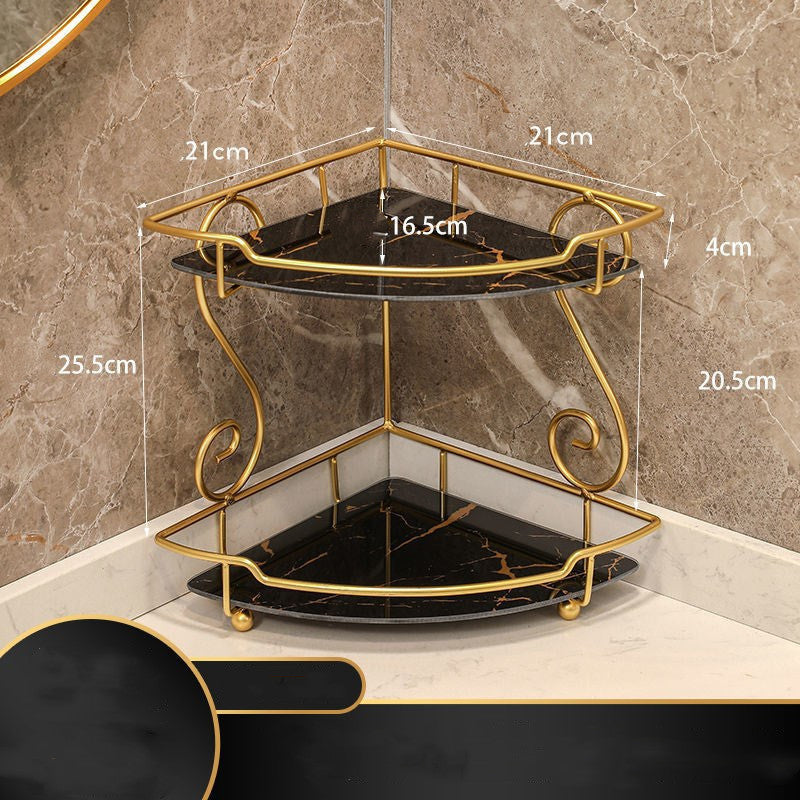 Light Luxury Triangle Bathroom Storage Shelf – Vanity Organizer