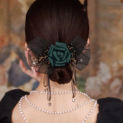 Gauze Ribbon Crystal Clip Hair Accessories