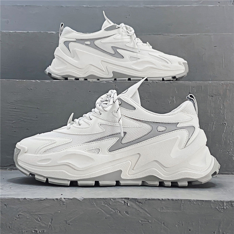 Thick-soled Daddy Shoes Sports Low-top Outdoor Solid Color Artificial Leather