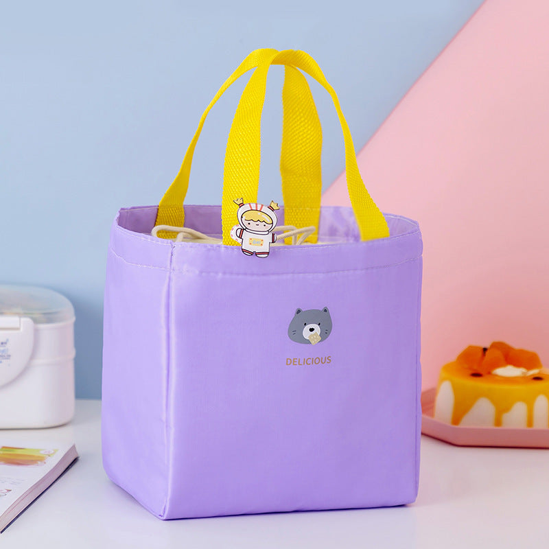 Macaron Color Large-Capacity Portable Lunch Bag – Heat Preservation & Fresh-Keeping