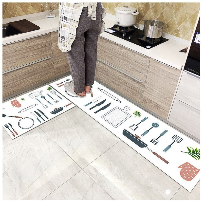 Long Oil-Proof Kitchen Floor Mats & Bathroom Mats – Non-Slip Foot Rugs