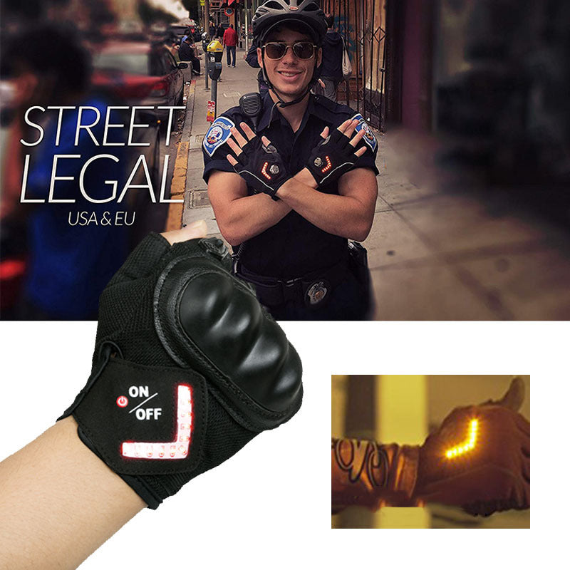 Turn Auto Sensing Sport Riding Gloves – LED Signal, Tactical Protection & Smart Visibility