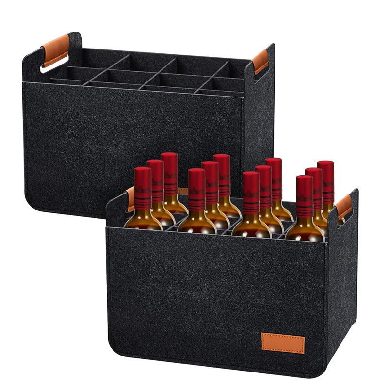 Felt Red Wine Gift Bag Storage Tote