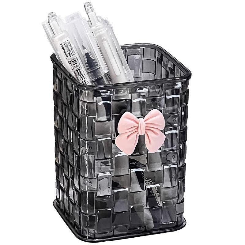 Light Luxury Rattan Pattern Desktop Storage Box