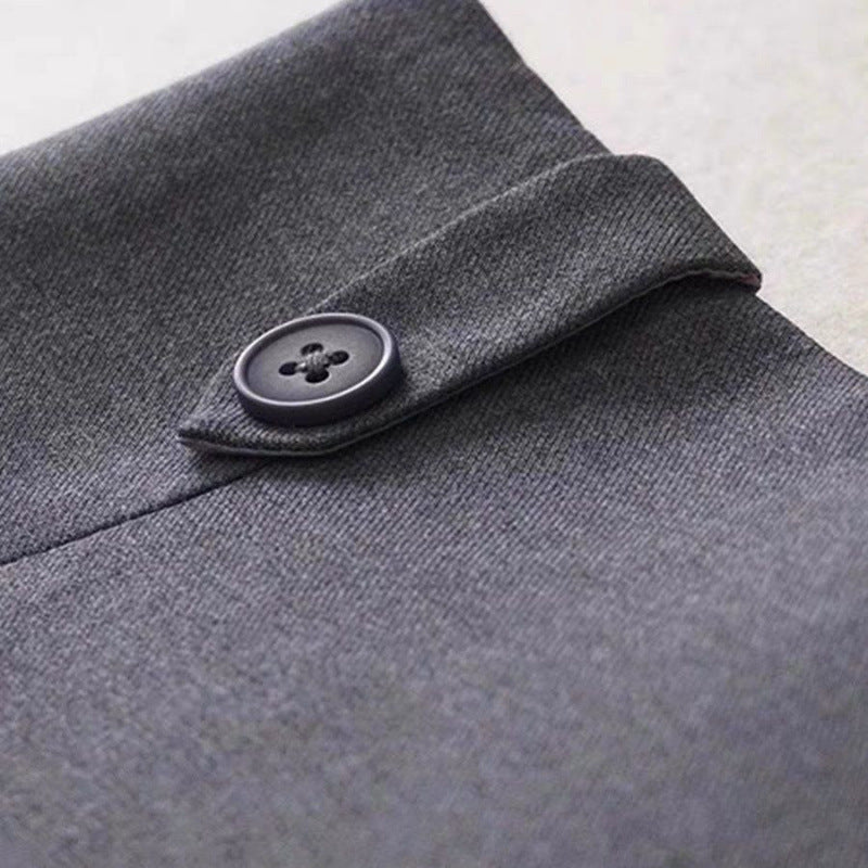 Women’s Gray High Elastic Hip Skirt – Slim Fit Urban Style Mini Skirt