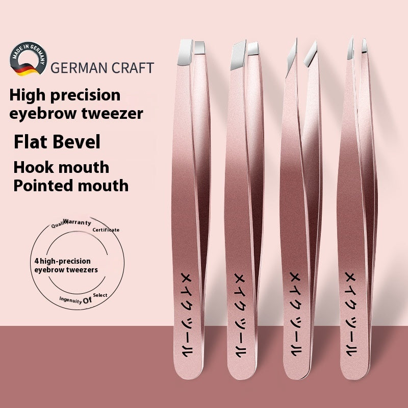Stainless Steel Eyebrow Tweezers Set – Precision Eye Tail Tools