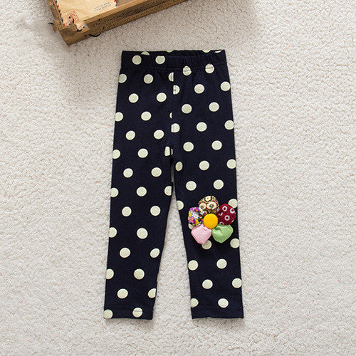 Spring And Autumn Children's Clothing Sweet Girls' Polka Dot Cotton Leggings