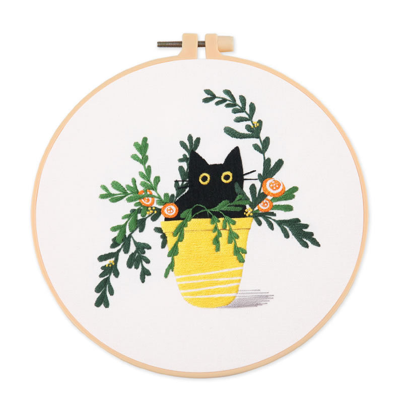 Embroidery DIY Material Bag Kit for Beginners – Sewing, Needlework, and Craft Supplies