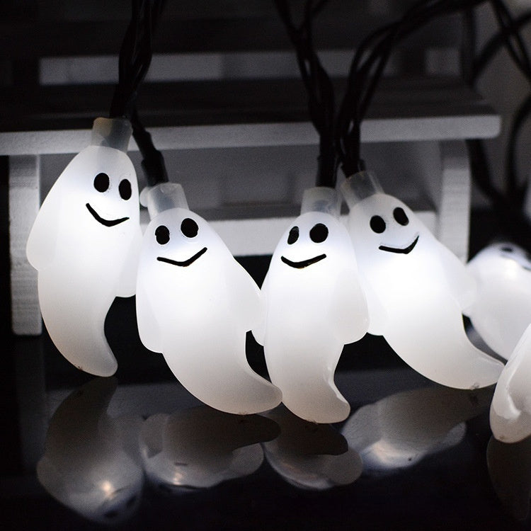 Solar Ghost String Lights – Outdoor Halloween and Christmas Courtyard Luminous Decoration