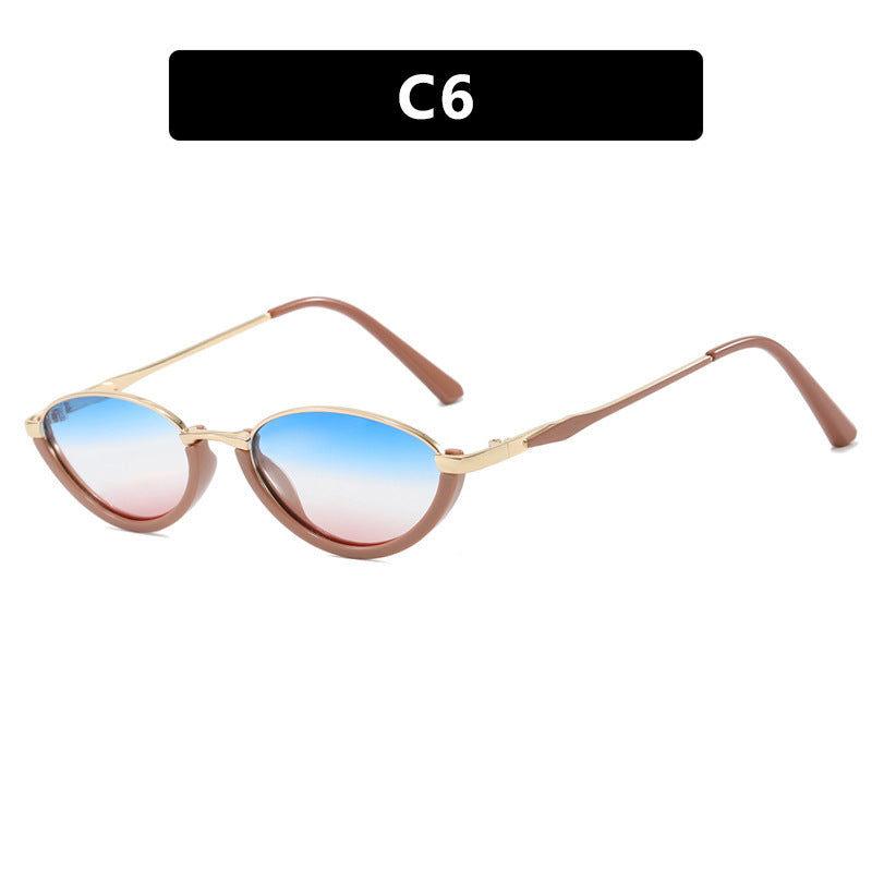 Small Frame Metal Sunglasses – Plain Sun Protection Fashion Glasses