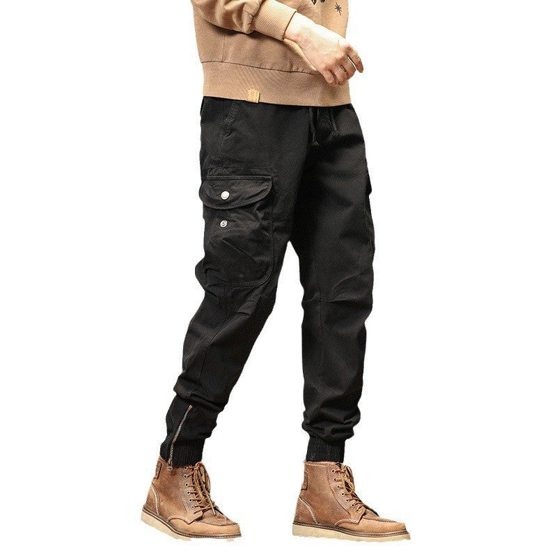 Men’s Slim Fit Overalls – Summer Ankle-Tied Casual Workwear Pants