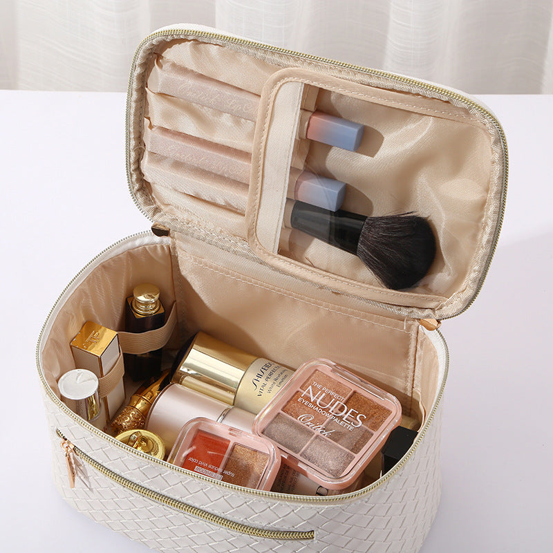 Square Handle Cosmetic Bag – Portable Toiletry Travel Makeup Storage