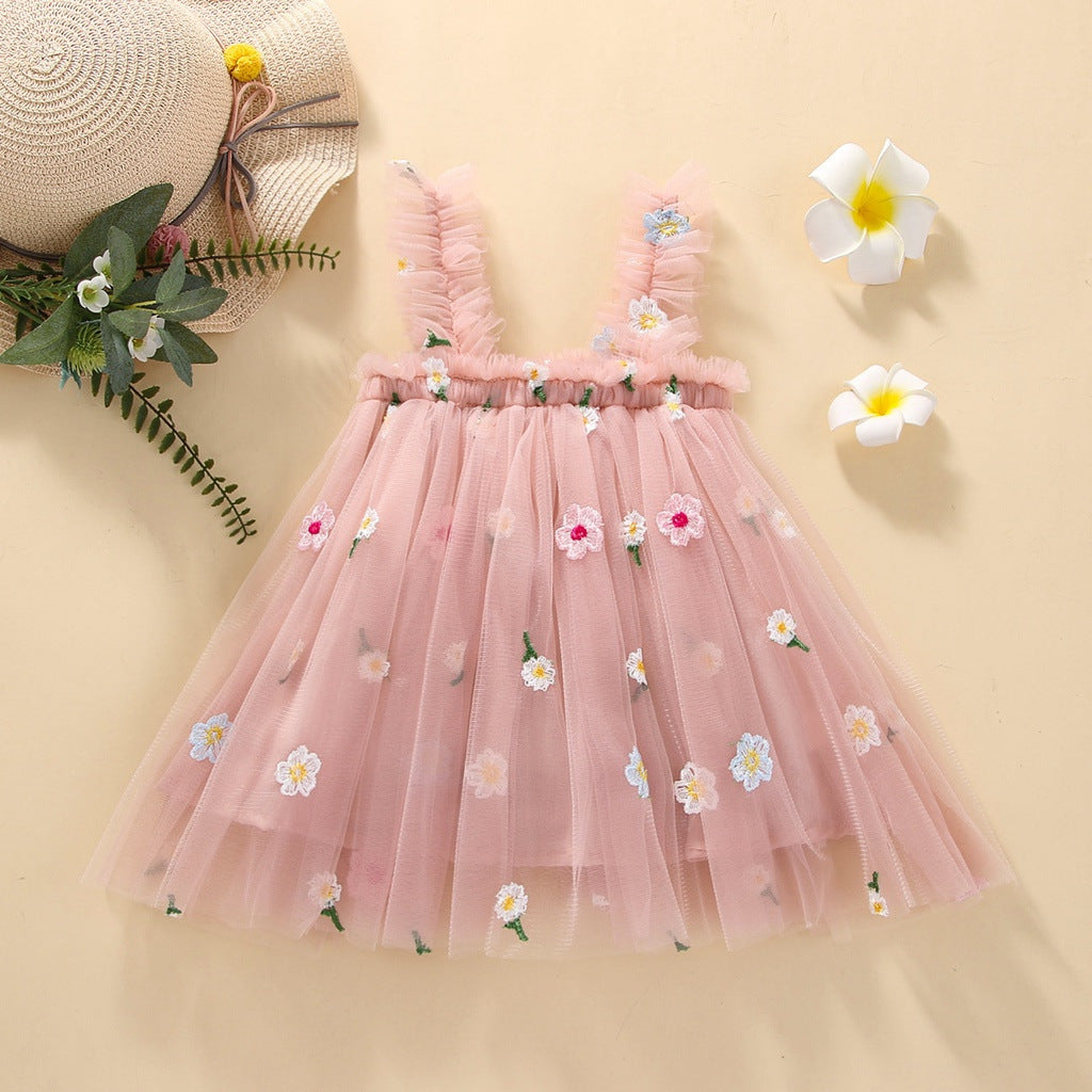 Summer New Suspender Girls' Dress Embroidery