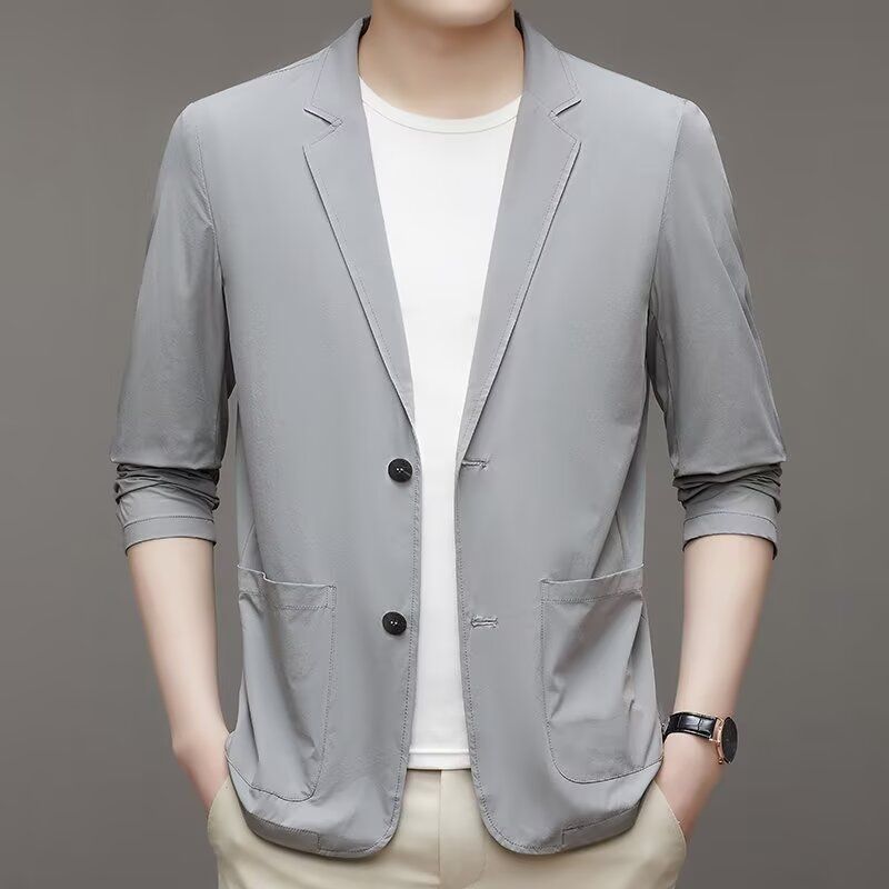 Ice Silk Men's Lightweight Casual Stretch Suit