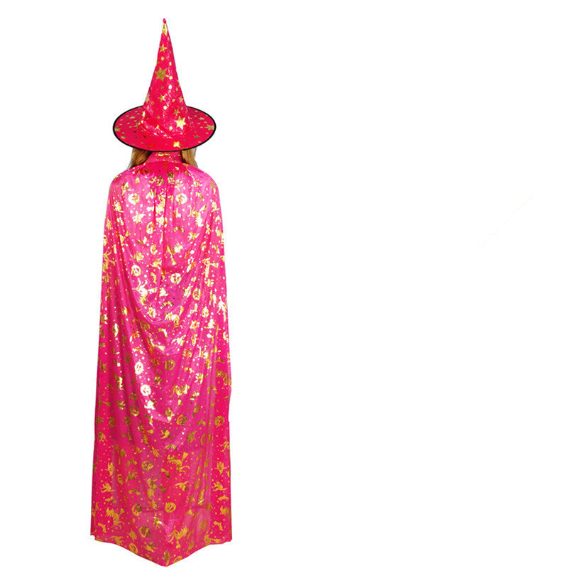 Halloween Cloak Children Adult Costume Props Bronzing Pumpkin Cloak Witch Cloak Cloak