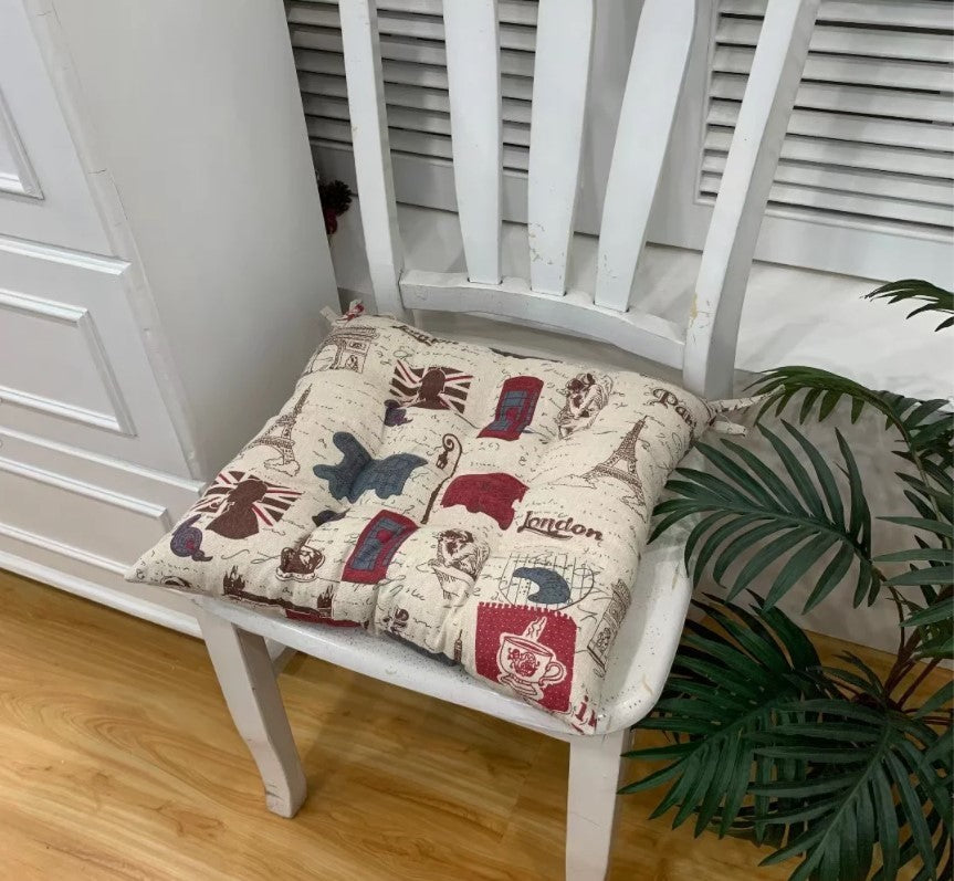 Home Thickened Seat Cushion With Non-slip Straps