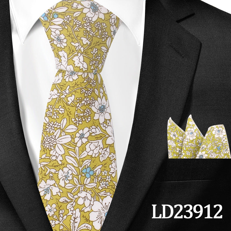 Cotton Arrow Bow Tie with Matching Pocket Towel