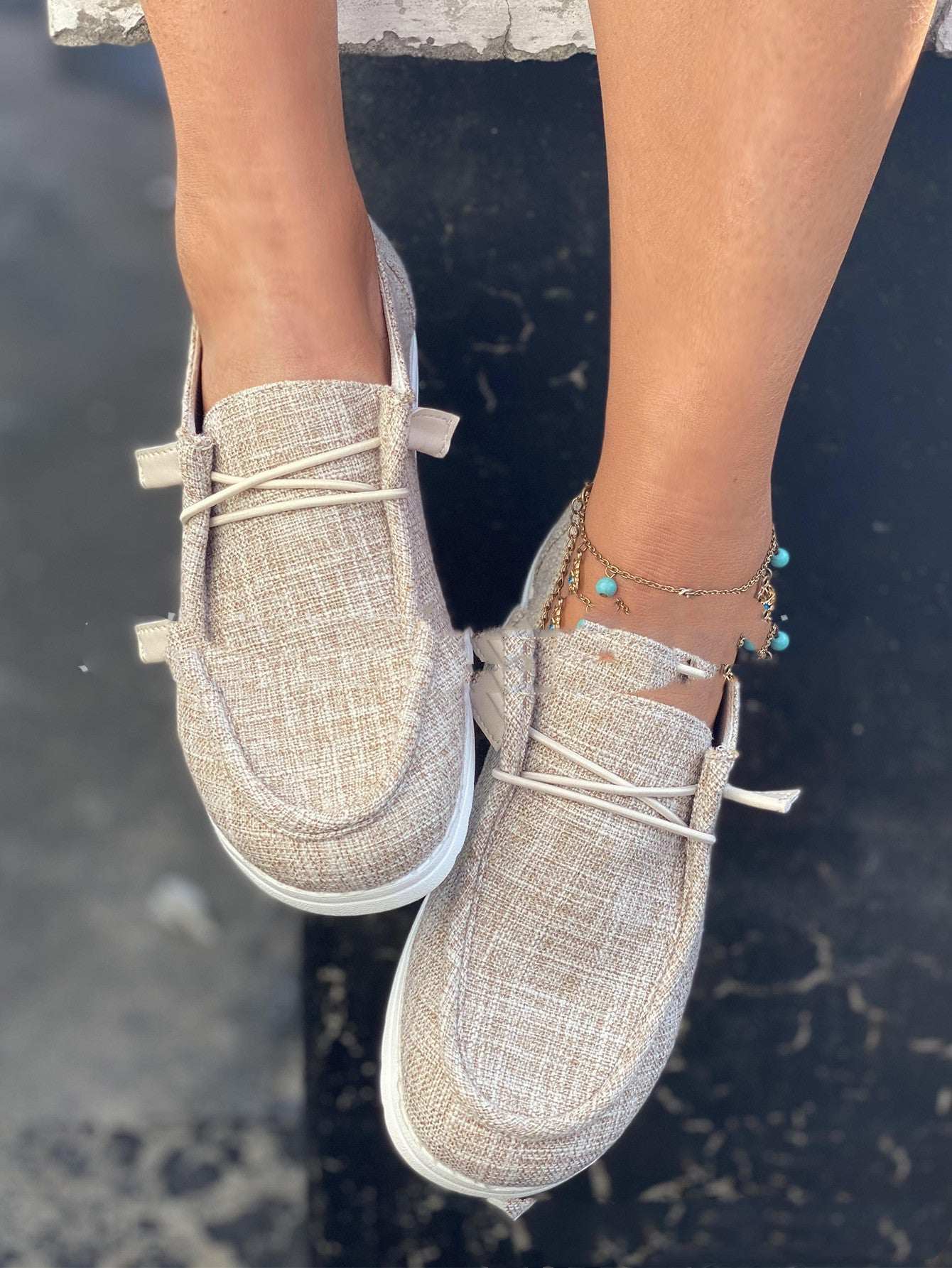 Chic Plaid Colorblock Low-Cut Flat Round Toe Women's Casual Shoes