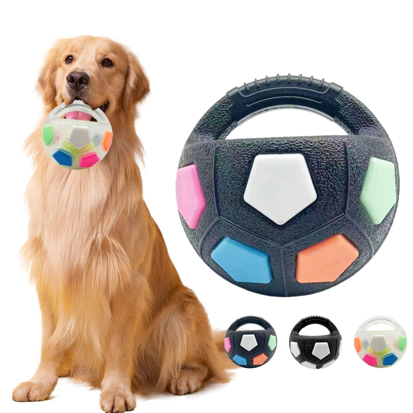 Durable Football and Tennis Ball-Shaped Squeaky Dog Toys for Outdoor Training and Teething Relief