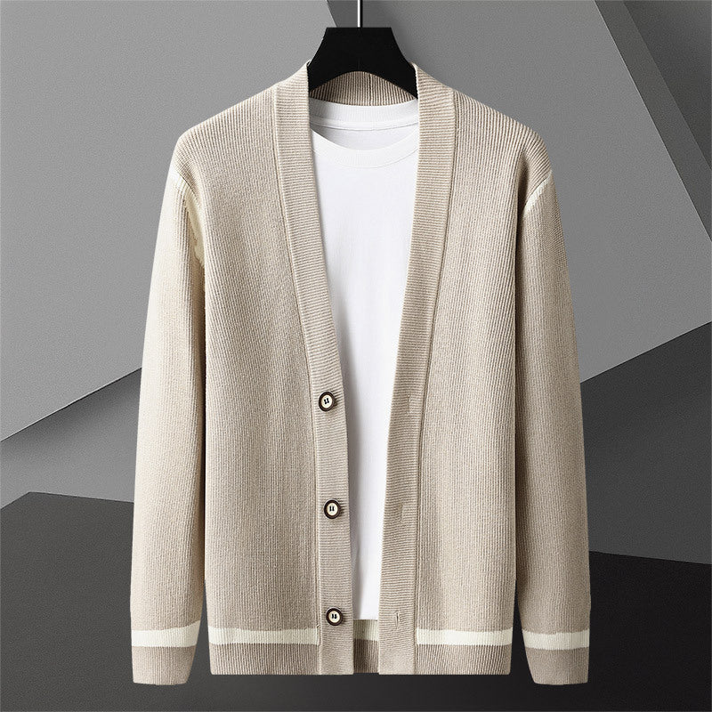 Autumn Cardigan Men's Long Sleeved Sweater Coat