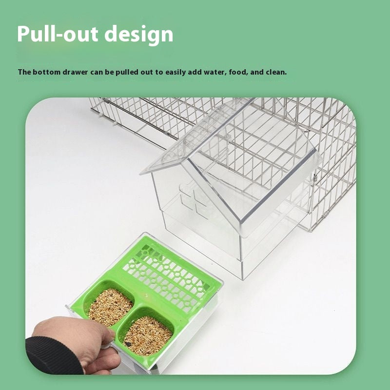 Peony Parrot Feeder Villa Transparent