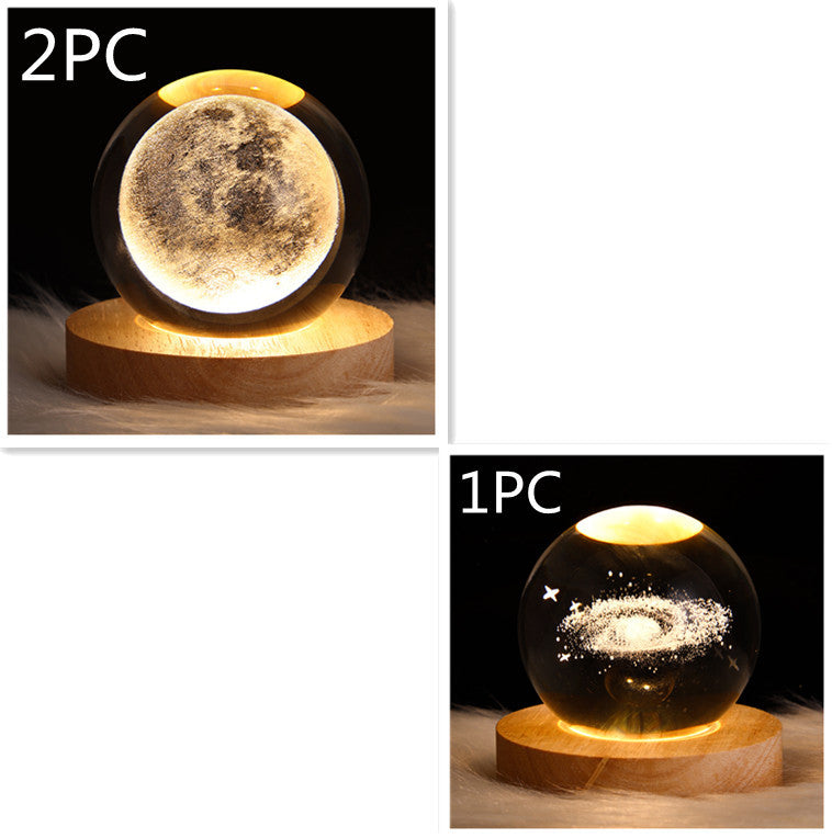 Luminous Starry Sky Moon and Planets Crystal Ball Night Lamp Projection Light