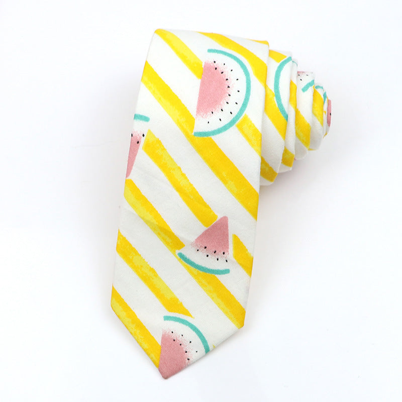 Cartoon Print Cotton Bow Tie – Casual Style