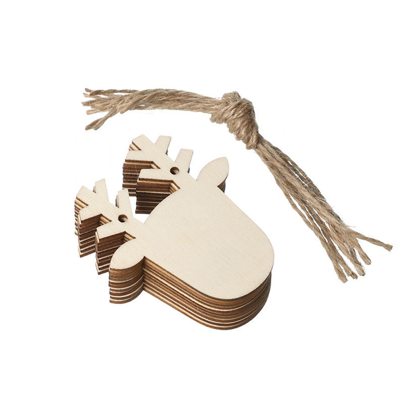 Handmade Boxwood Cartoon Christmas Pendants