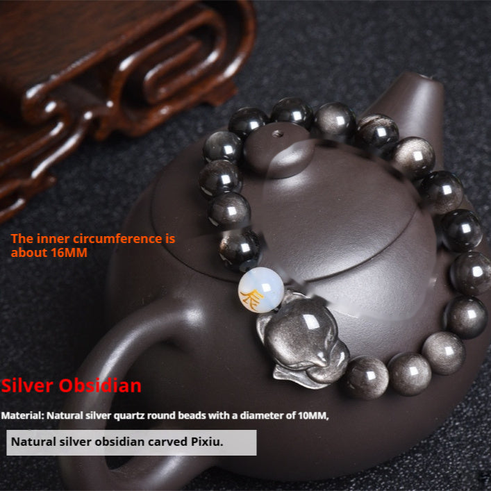 Natural Obsidian Bracelet Zodiac Guardian
