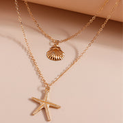 Simple Shell Double-layer Necklace For Women