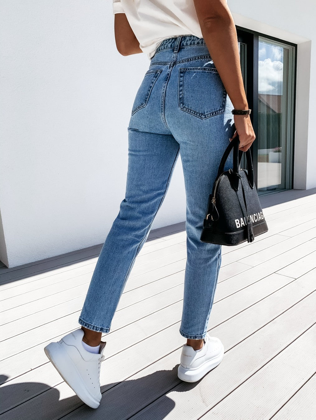 Women’s Slim Jeans – Autumn/Winter High-Waist Stretch Skinny Trousers