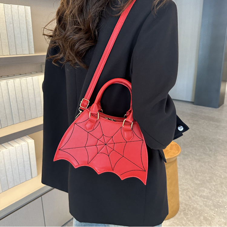 Halloween Spider Web Saddle Bag – Fashion Crossbody Shoulder Handbag with Top Handle