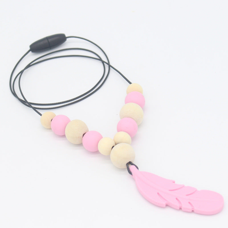 FeatherBite™ Baby Silicone Necklace – Soothing Teething Relief