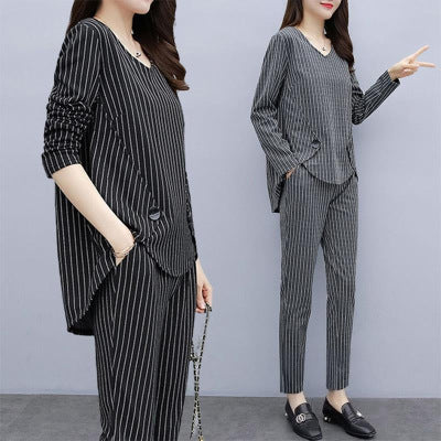 Fat Sister Top Loose Covering Belly Western Style Casual Pants